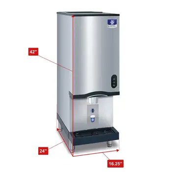 Manitowoc CNF0202A-L    16.25" Nugget Ice Maker Dispenser, Nugget-Style - 300-400 lb/24 Hr Ice Production, Air-Cooled, 115 Volts