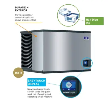 Manitowoc IYF0500N 30" Half-Dice Ice Maker, Cube-Style - 500-600 lb/24 Hr Ice Production, Air-Cooled, 115 Volts