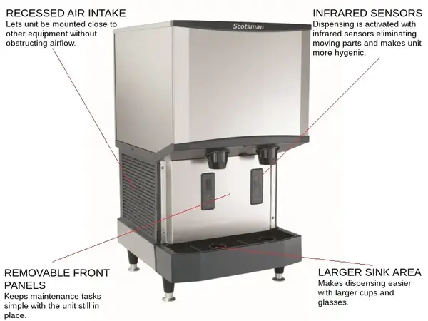 Scotsman HID525A-1    21.25" Nugget Ice Maker Dispenser, Nugget-Style - 500-600 lb/24 Hr Ice Production, Air-Cooled