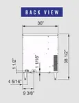 Blue Air Commercial Refrigeration BLUI-250A 30" Crescent Cubes Ice Maker With Bin, Cube-Style - 200-300 lbs/24 Hr Ice Production, Air-Cooled, 115 Volts