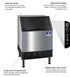 Manitowoc UDF0140A 26" Full-Dice Ice Maker With Bin, Cube-Style - 100-200 lbs/24 Hr Ice Production, Air-Cooled, 115 Volts