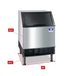 Manitowoc UDF0190A 26" Full-Dice Ice Maker With Bin, Cube-Style - 100-200 lbs/24 Hr Ice Production, Air-Cooled, 115 Volts